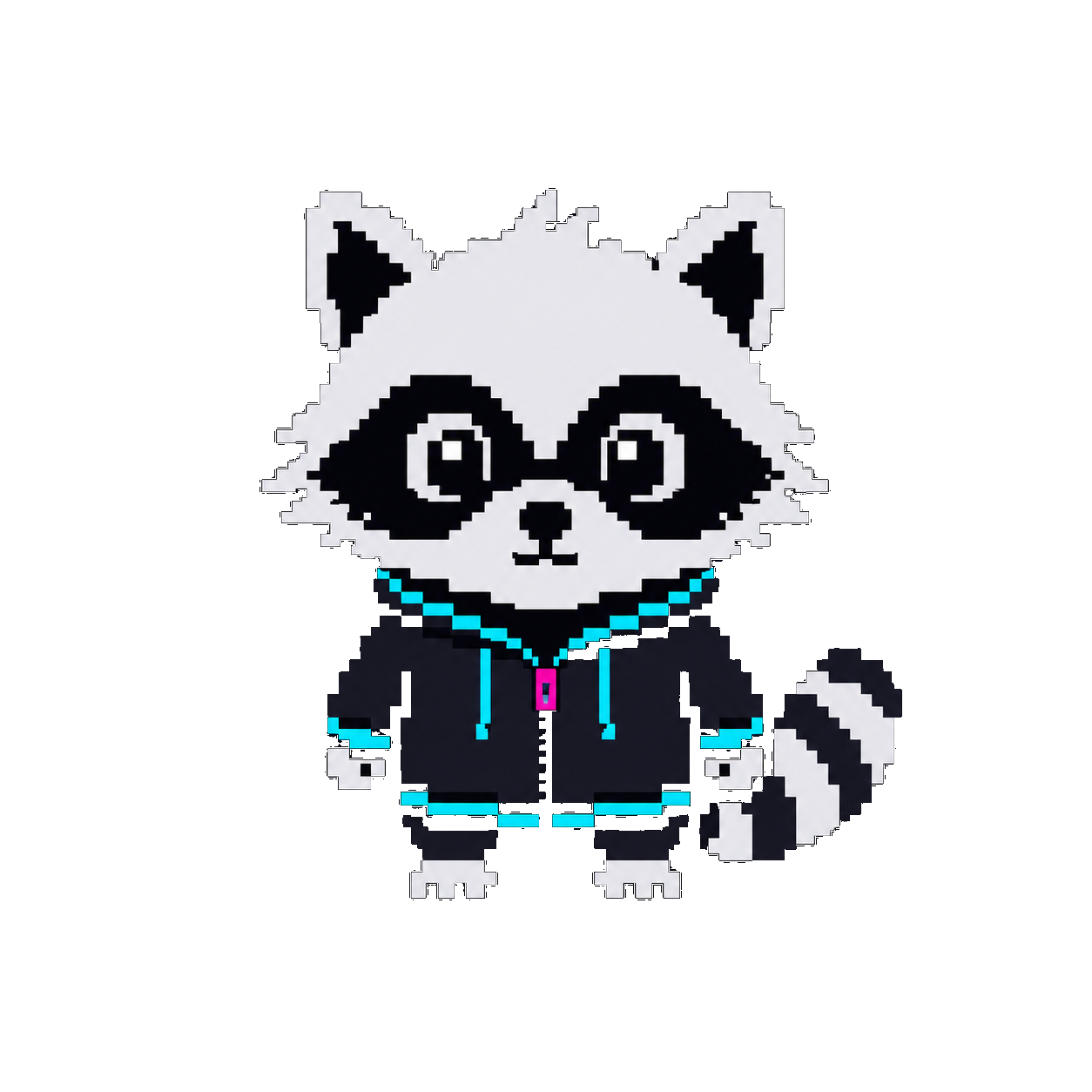 Geek the raccoon, idle pose
